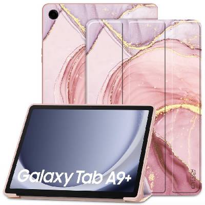 Силиконов тефтер за Samsung Galaxy Tab A9+ Plus 11.0 от Tech-Protect SmartCase - Marble (9319456607833)