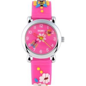 Skmei Детски часовник SKMEI Uni, Кварцов, Розов, Различни цветове (SKMEI-1047-KIDS-BEE-PINK) Часовници