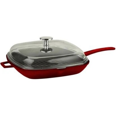 LAVA Metal Grilovací 28 x 28 cm s víkem litinová červená LVPGT2828K3R