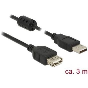 Delock USB 2.0 Hosszabbítókábel [1x USB 2.0 dugó, A típus - 1x USB 2.0 alj, A típus] 3.00 m Fekete Ferritmaggal (84886) (84886) (84886)