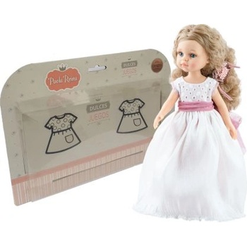 Paola Reina - Комплект дрехи за кукла - Бяла рокля с аксесоари - 32 см (54825)