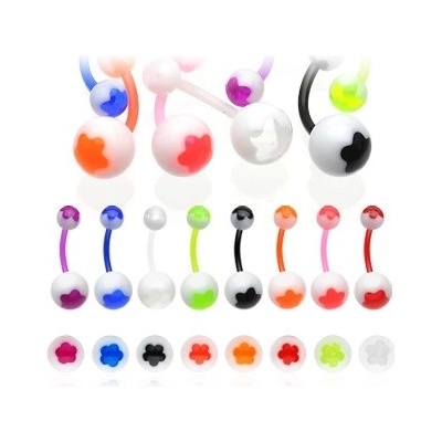 Šperky eshop piercing do pupíku pěticípá hvězda W33.17 oranžová