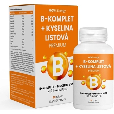 MOVit B-Komplet + Kyselina listová PREMIUM 90 tabliet