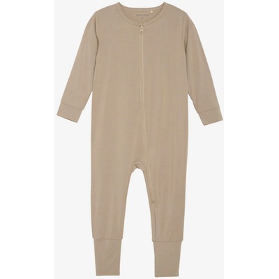 Rostoucí bambusové pyžamo na zip overal béžová barva Simply Taupe MINYMO