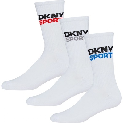 DKNY Мъжки чорапи DKNY 3 pack Mens Sport Socks Dogwood - White