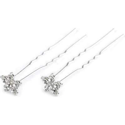 Štrasová vlásenka květ Ø11 mm - crystal (2 ks)