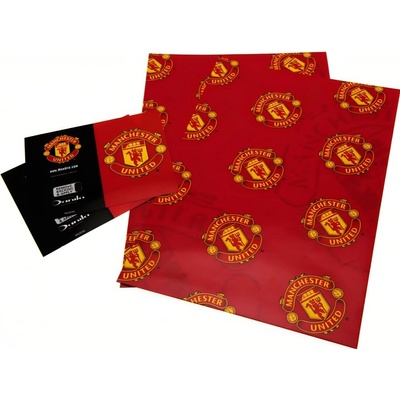 MANCHESTER UNITED FC Darčekový baliaci papier Manchester United FC, 2 ks, menovky