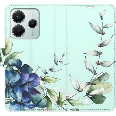 iSaprio Flip pouzdro Blue Flowers pro Xiaomi Redmi Note 14 5G blflwrs-FLP2-RmN14-5G