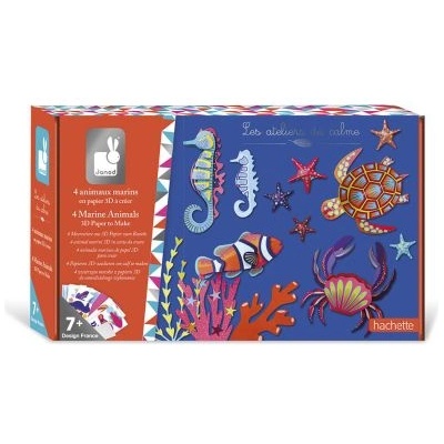 Janod - Творчески комплект - Направи си сам 3D морски животни (J07989)