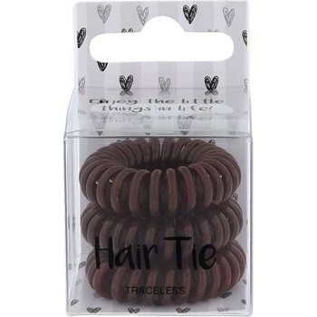 2K Hair Tie Špirálovité gumičky do vlasov 3 ks brown