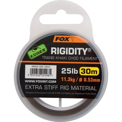 Fox Edges Rigidity Chod Filament 0,53mm 25lbs x 30m trans khaki