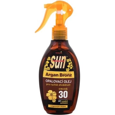 Vivaco Sun Argan Bronz Oil Tanning Oil SPF30 масло за тен с арганово масло за бърз тен 200 ml