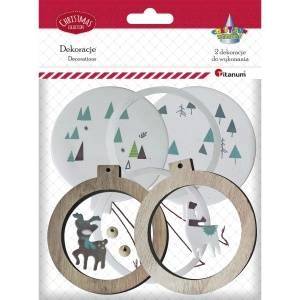 TITANUM Set Wooden Christmas Baubles 2pcs