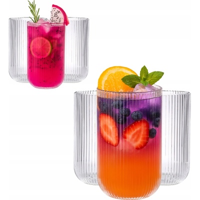 Design Sklenice na nápoje a koktejly ryhované Altom Selena 6 x 430 ml