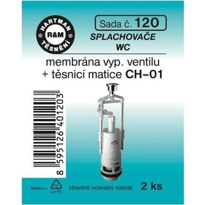 HARTMAN membrána k vypinacímu ventilu WC Bechyně, sada č. 120