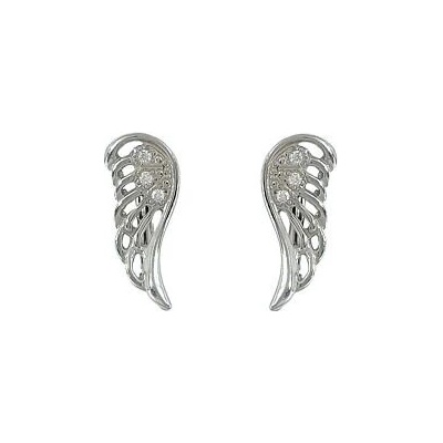 Infinitysilver stříbrné náušnice křídla se zirkony 438160