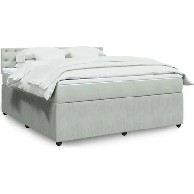 vidaXL 11461.3290118 Boxspring postel s matrací světle šedá samet