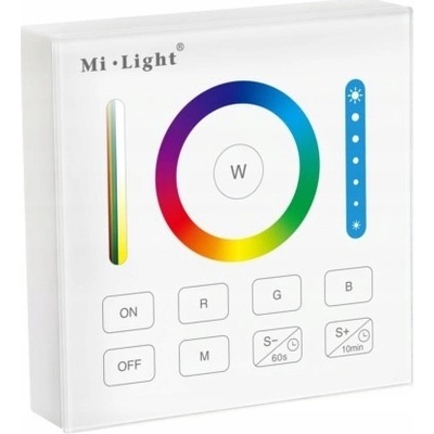 LED Solution Mi-Light RF Nástěnný dálkový ovladač pro RGB+RGBW+CCT LED pásky, 1-kanálový Barevná varianta patice: Bílá B0