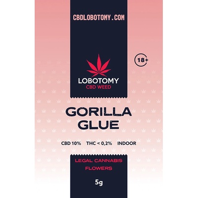 Lobotom Gorilla Glue Indoor CBD 10% THC 0,2% 5 g