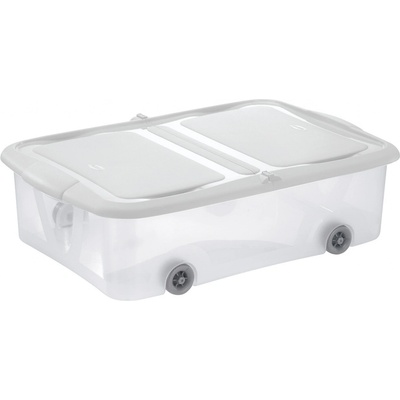 Tontarelli Úložný Box Stock Box 25 l s víkem a kolečky transparentní bílá 8035298A78
