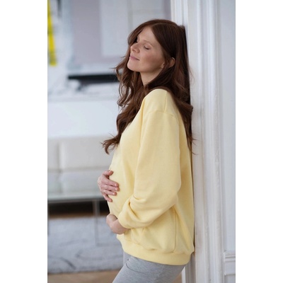 Tehotenská a dojčiaca oversized mikina Milk It Easy Yellow