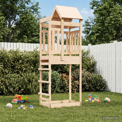 vidaXL Игрална кула Кафяво Масивна борова дървесина (3417199)