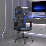 vidaXL Гейминг стол, черно и синьо, изкуствена кожа (3143641)