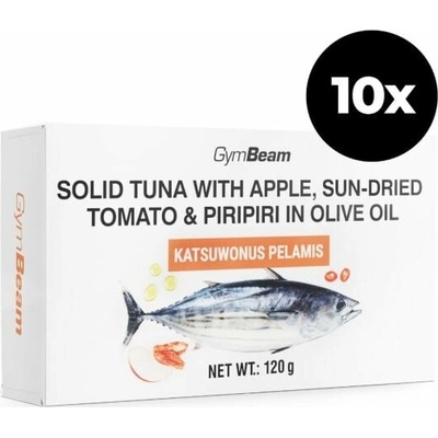 GymBeam Tuna in Olive Oil with Apple, Sun-Dried Tomato & Piripiri 10 x 120 g