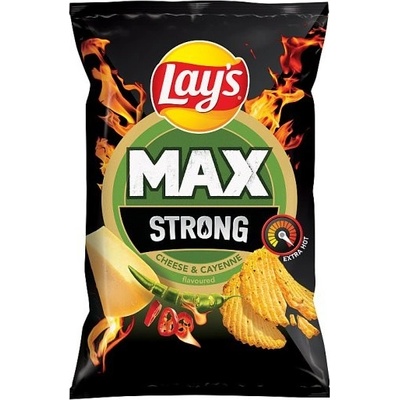 Lay's Max Strong smažené bramborové lupínky s příchutí sýra a pikantních papriček 55 g