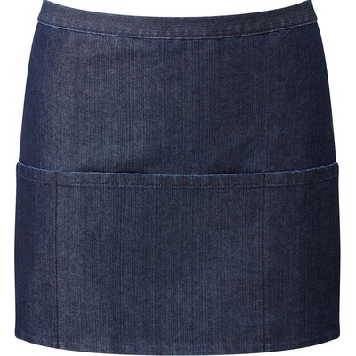 Premier Workwear Krátka čašnícka zástera s vreckami Indigo denim