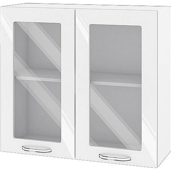 ИРИМ Горен кухненски шкаф Сити БФ-Бяло гланц-05-204 80 см