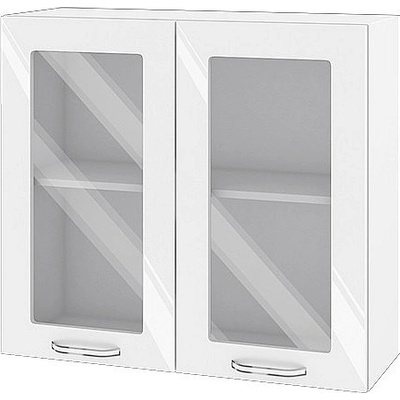 ИРИМ Горен кухненски шкаф Сити БФ-Бяло гланц-05-204 80 см