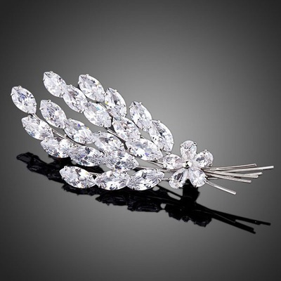 Francesca Petrucci brož Swarovski Elements Caprice B0006 Bílá/čirá