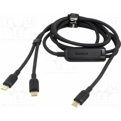 Baseus E0426X00 USB C vidlice USB C zástrčka 2x 1,5m černý