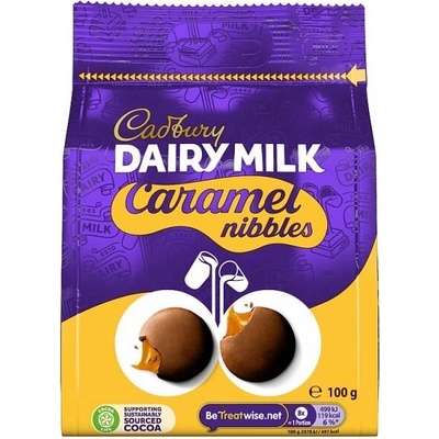Cadbury Caramel Nibbles knoflíčky s náplní s příchutí karamelu 100 g