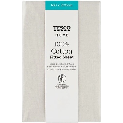 Tesco Home Grey napínacia plachta 160x200