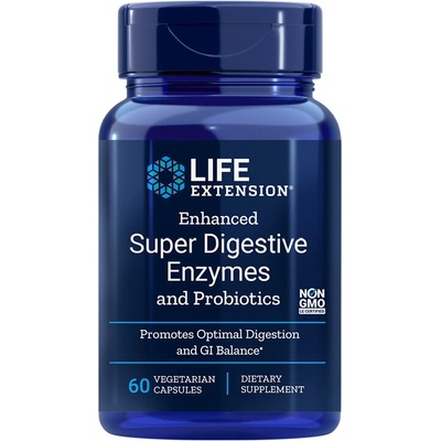 Life Extension Храносмилателни ензими + 1 млрд. активни пробиотици 60 V капсули | Life Extension (02022 LE)