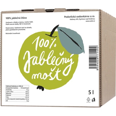 Rychnovský mošt jablko 100% 5l