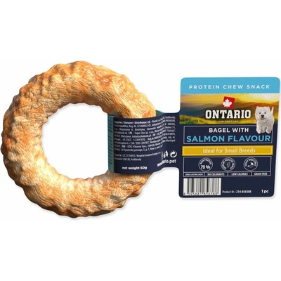 lahôdka Ontario Protein příchuť losos žuvacie bagel 1 ks 8,9 cm