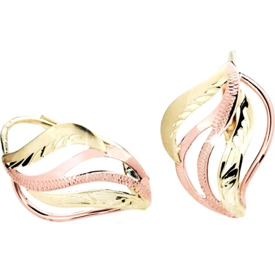 Cutie Jewellery - gold Zlaté ručně porývané náušnice M410
