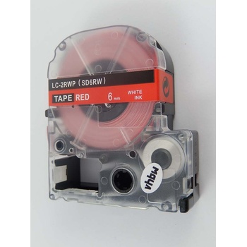 Compatible Epson LK-SD6RW, 6mm x 9m, бял печат / червен фон, съвместима лента (LKSD6RW)