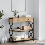 vidaXL Конзолна маса, дъб сонома, 75x28x75 см, инженерно дърво (834196) - egradina
