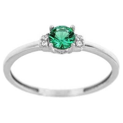 Zlatnictví U Kostela Dámský prsten se zeleným kamínkem 3478BZ