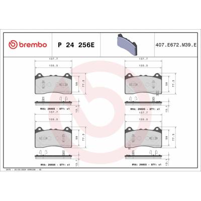 Sada brzdových platničiek kotúčovej brzdy BREMBO P24256E
