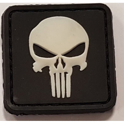 3D nášivka Punisher - černobílá, svítící, A.C.M.