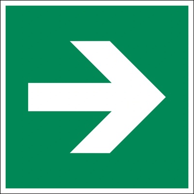 Značka Smerová šípka rovno, ISO 3864, z plastu, fotoluminiscenčná, 150 x 150 mm, BJ = 5 ks