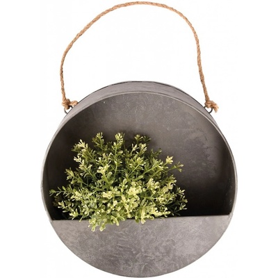 Esschert Design NÁSTENNÝ KOVOVÝ Kvetináč ZINC 30X30 CM ŠEDÁ