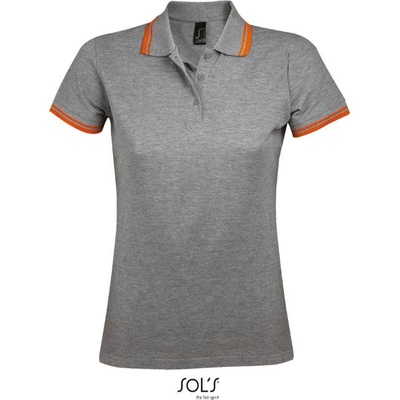 SOL'S PASADENA / Дамска поло риза - меланж сиво/оранжево L (250578n3003)