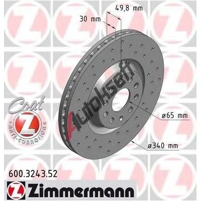 ZIMMERMANN Brzdový kotouč ZIM 600.3243.52 – Hledejceny.cz
