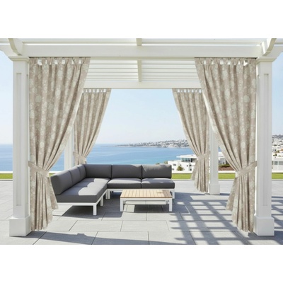 MyBestHome Venkovní vzorovaný zahradní závěs s poutky LUANDA 155x240 cm